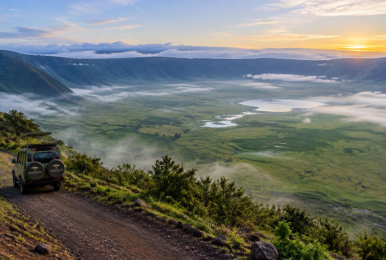 Morning mist over the Ngorongoro Crater