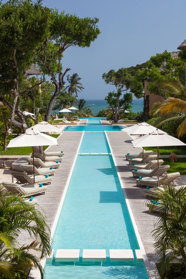 Pristine coastal luxury resort with crystal clear waters